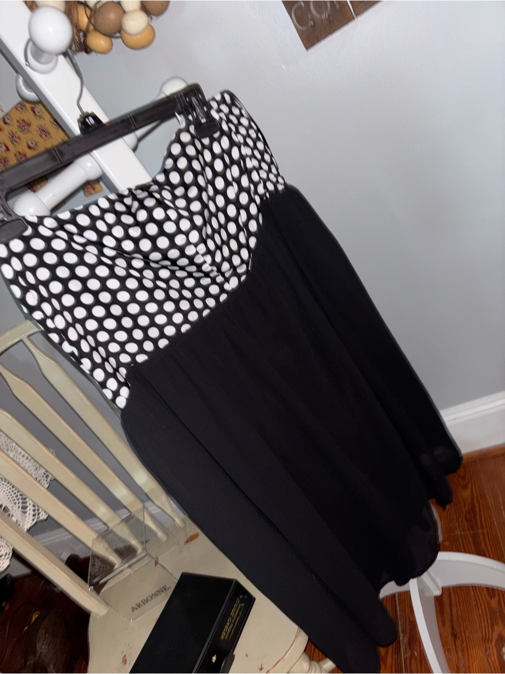 torrid  Sz 2 Black and White Polka Dot Strapless Dress